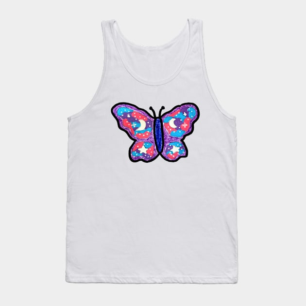 Space Butterfly Tank Top by Bucket Hat Kiddo